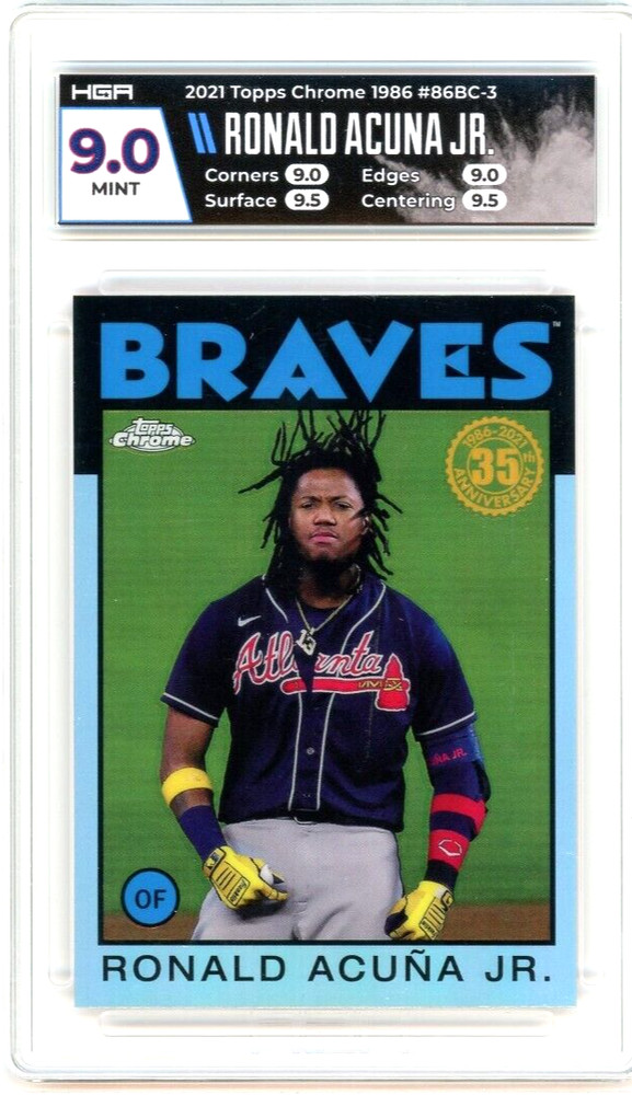 2021 Topps Chrome 1986 Topps Baseball Ronald Acuna Jr #86BC-3 HGA 9 MINT
