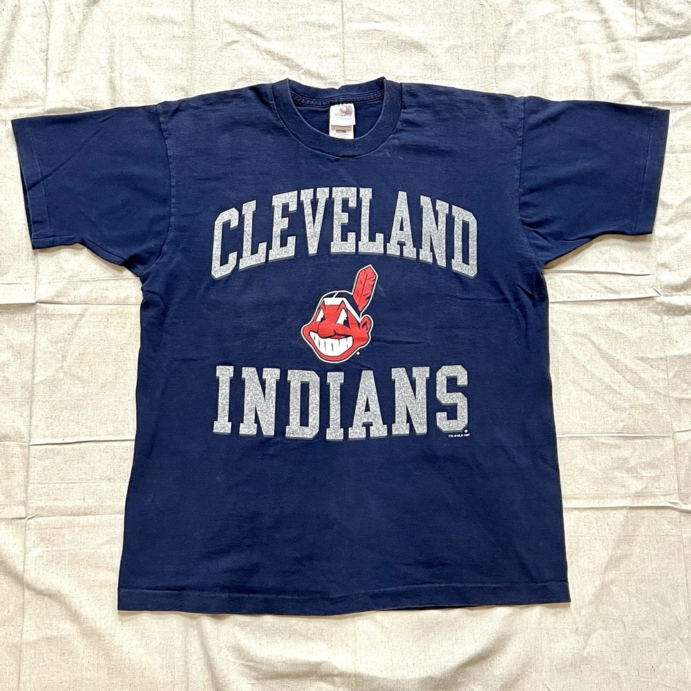 Fruit of the Loom 1997 Cleveland Indians Arched Block Logo T-Shirt Large