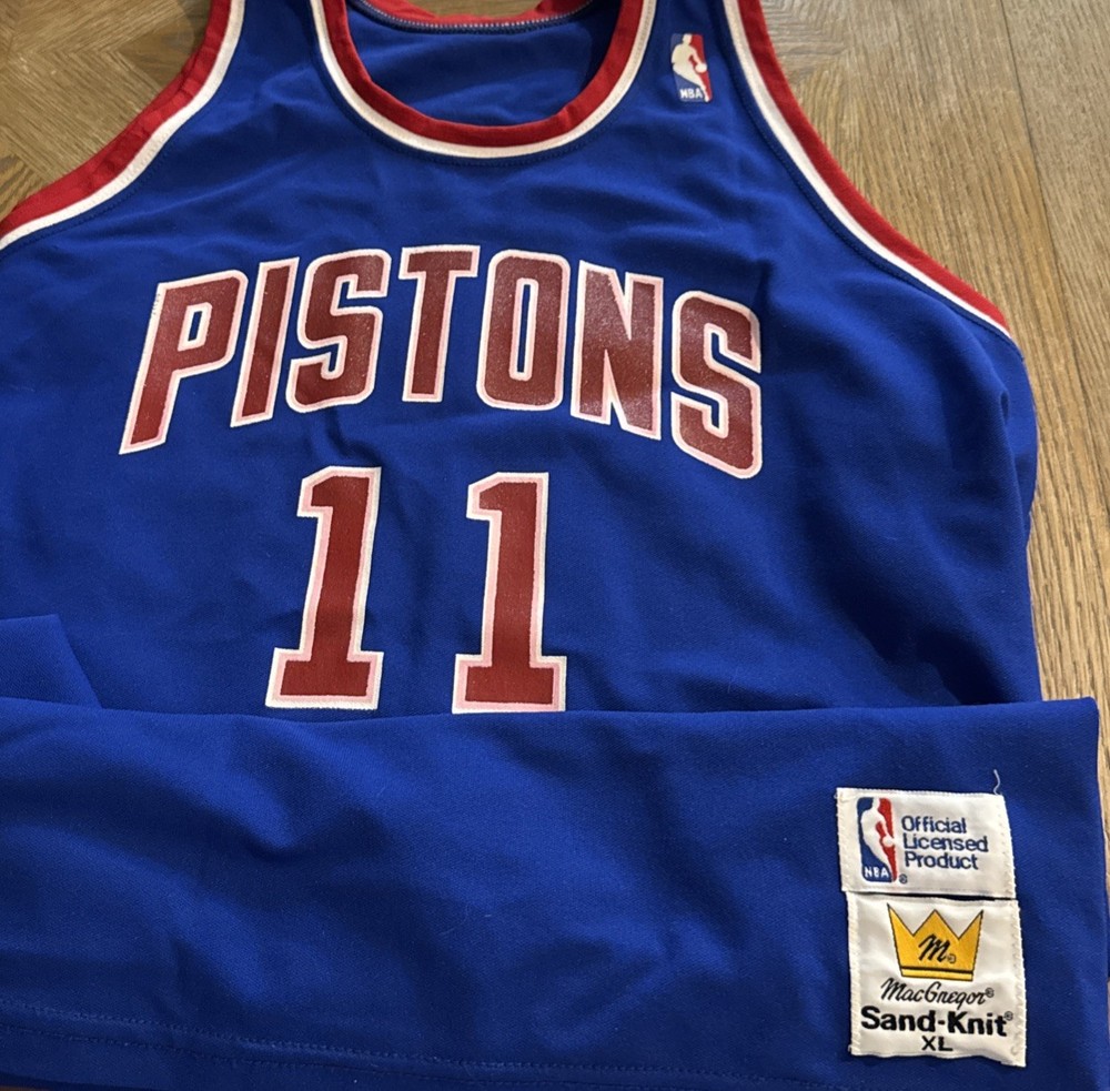 Vintage Isiah Thomas Detroit Pistons MacGregor Sand Knit Jersey XL Bad Boys 80’s