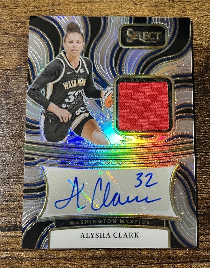 2025 Panini Select WNBA Alysha Clark Silver Patch Auto Mystics