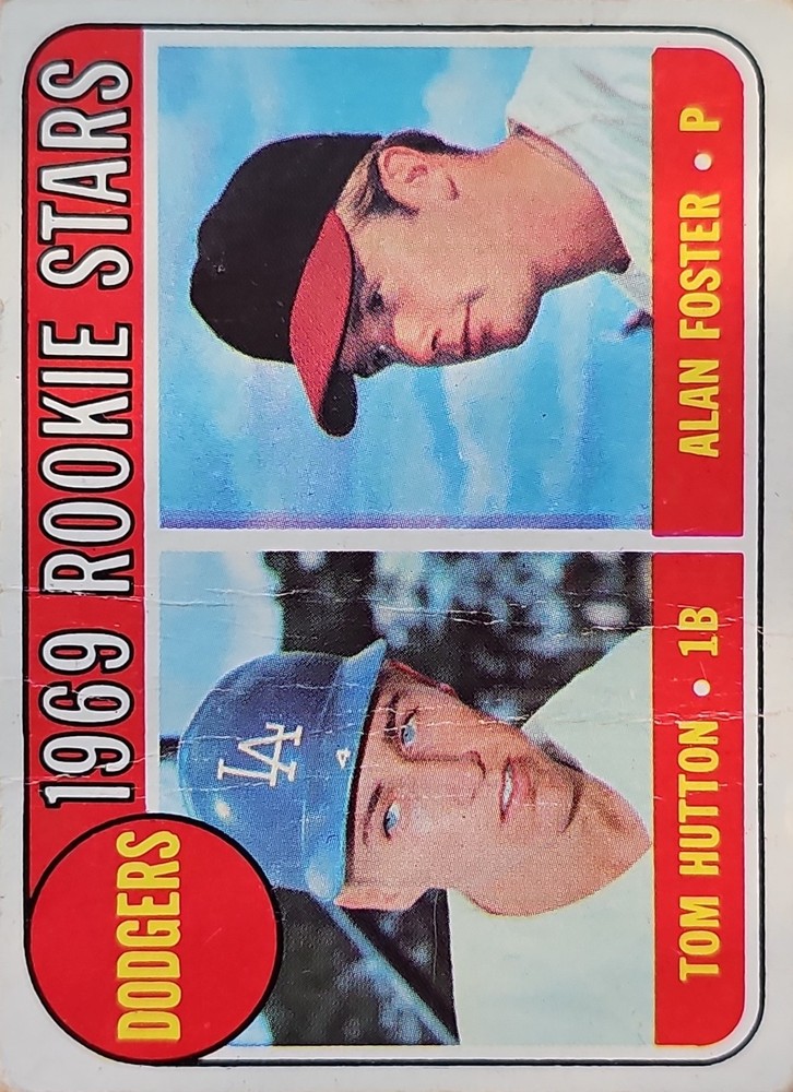 1969 Topps #266 Dodgers 1969 Rookie Stars (Tom Hutton / Alan Foster) RS, RC