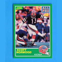 2019 Score Buyback Scott Norwood Rookie #290 NM-MT, 1989 Panini Buffalo Bills RC