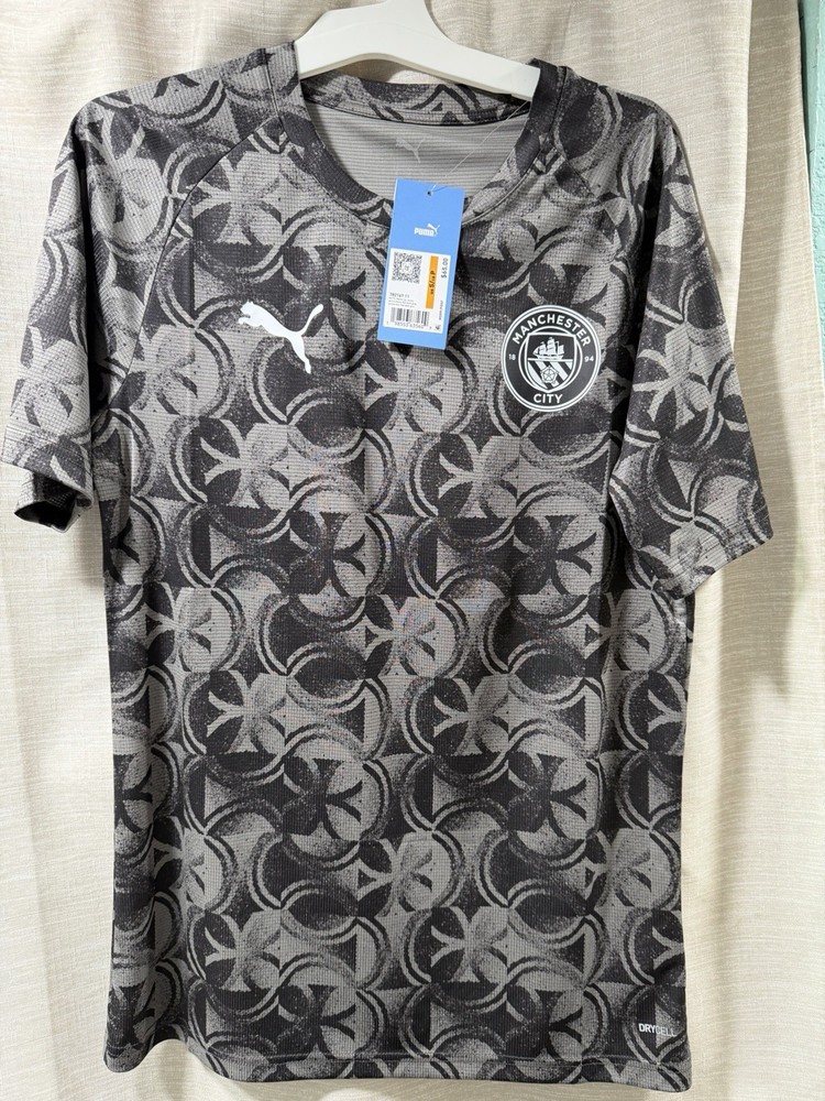 PUMA Manchester City Soccer Jersey Officially Licensed Black Dark Gray Size S