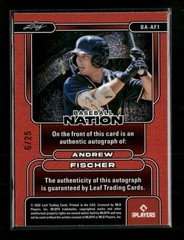 2026 Leaf Baseball Nation Andrew Fischer Auto Prismatic Silver #/25 #BA-AF1