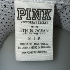 Pink VS Penn State Nittany Lions Mesh V Neck T Shirt Women’s S White Navy Blue