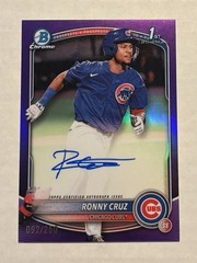 2025 Bowman Chrome 1st Ronny Cruz Purple Refractor Auto /250 Rookie RC SP