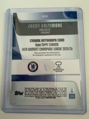 Sandy Baltimore 2025-26 Topps Chrome UEFA Women&rsquo;s Champ League Blue /150 Auto