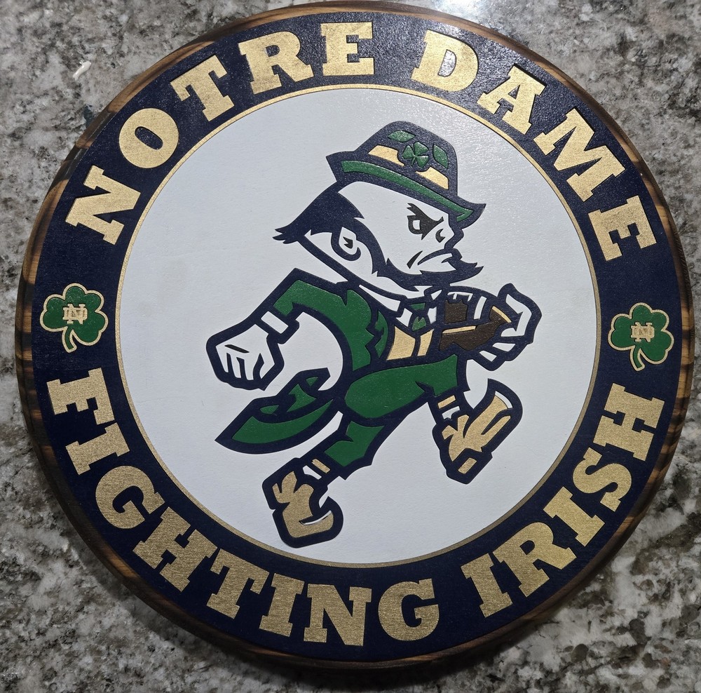 15&Prime; Handmade Notre Dame Fighting Irish New Logo Wall Sign