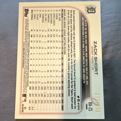 Topes 2022 Topps Chrome Rookie Autographs /299 Zack Short Tigers/Yankees #RA-Z