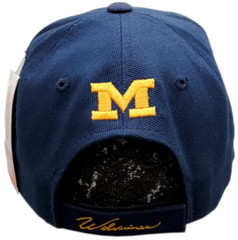 Michigan Wolverines Hat Adjustable Strap Script Navy