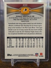 2012 Topps Chrome Robert Griffin III RC Refractor Rookie #200