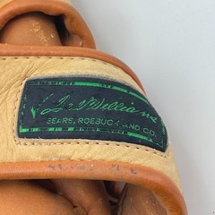 TED WILLIAMS Sears Baseball Glove Left Throw Nylon Stitched Vintage 11.5in