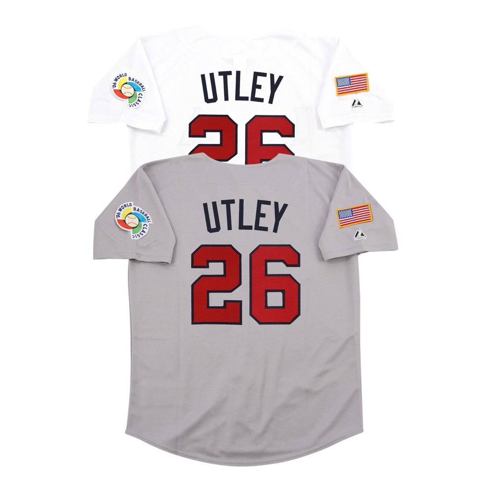 Chase Utley 2006 Team USA World Baseball Classic WBC (Home/Road) Men&rsquo;s Jersey