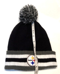 Pittsburgh Steelers Black and Gray Knit Beanie Hat with Pom Pom