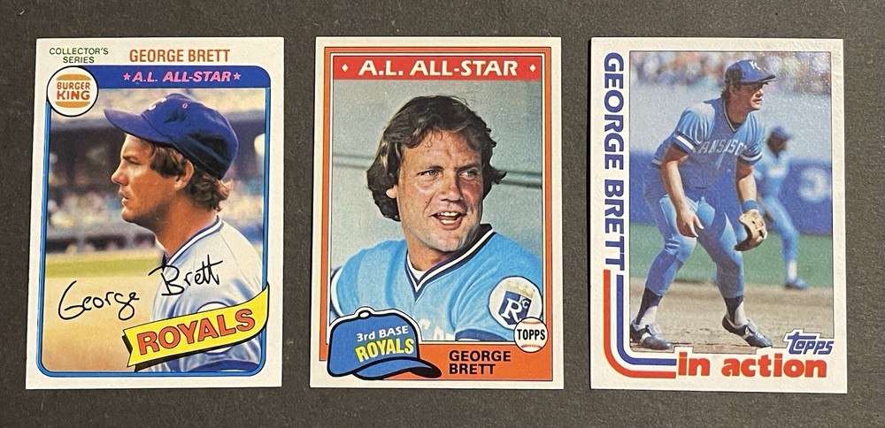 George Brett~Lot of 3~1980 Topps Burger King #13~1981 Topps #700~1982 Topps #201