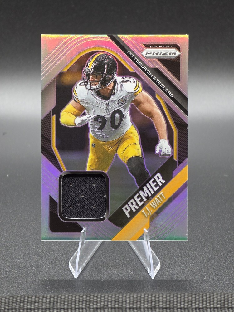 2025 Panini Prizm T.J. Watt Silver Prizm Premier Jersey Relic #PJY-TJW Steelers