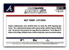 2025 Topps Update #US113 Drake Baldwin Holiday