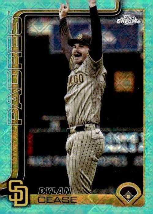 2025 Topps Chrome #212 Dylan Cease LogoFractor Aqua /299