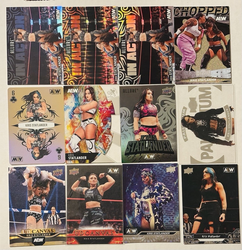 Upper Deck AEW Kris Statlander 12x Lot – Skybox Metal Century – Gold 6 Of Clubs