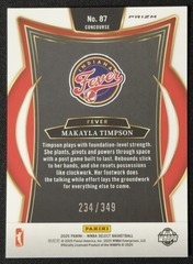 Makayla Timpson 2025 Panini WNBA Select Basketball Blue-Green Prizm #87 /349 RC