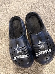 FOCO Dallas Cowboys NFL Football Slip-On Clog Shoes Navy Blue Black White