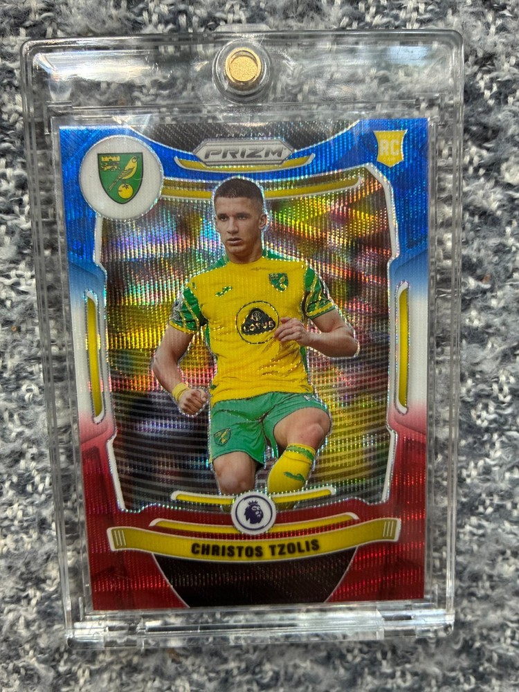 2021-22 Panini Prizm Premier League Christos Tzolis RC ROOKIE RED WHITE BLUE