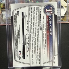 Josh Owens 2025 Bowman Draft Chrome 1st Prospect Autographs #CPA-JO (AU, RC)