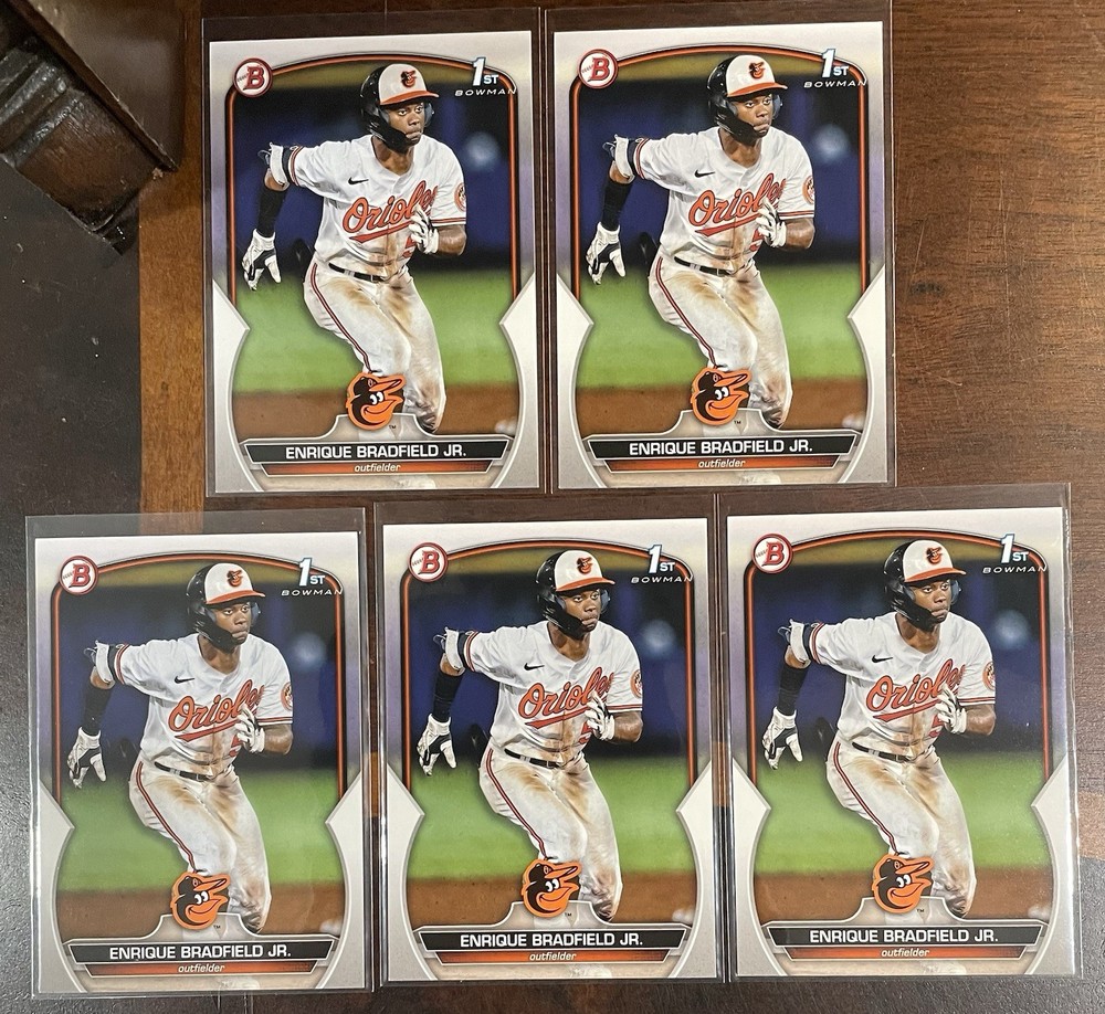 5 card lot 2023 Bowman Draft Enrique Bradfield #BD-188 1st Bowman FREE SHIPPING