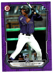 2026 WILDER DALIS 1st BOWMAN PURPLE BORDER REFRACTOR CARD 077/250 ROCKIES