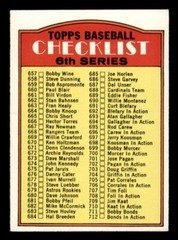 1972 Topps Baseball #604 6th Series Checklist (657-787) EX/MT *d11