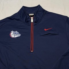 Gonzaga Bulldogs Sweatshirt Mens Large Blue Basketball Nike 1/4 Zip Performance