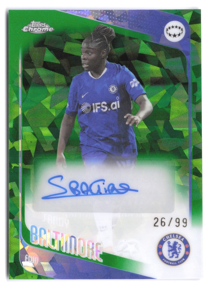 2025-26 Topps Chrome Sapphire UWCL Sandy Baltimore Green Refractor Auto /99