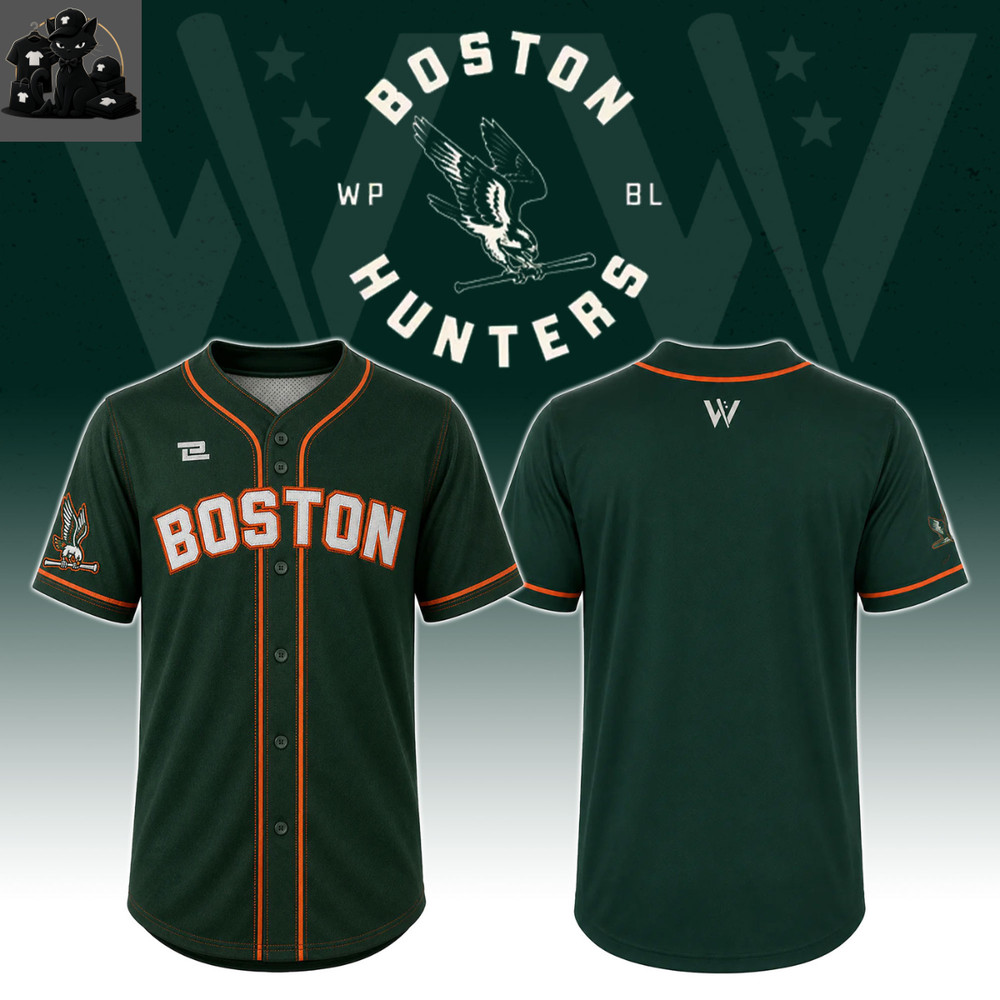 W.P.B.L Bos.ton Hunters Home/Away Baseball Jersey 2026 Button-Up Fan Gift Jersey