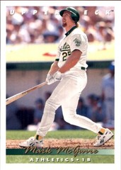 1993 Upper Deck GOLD HOLOGRAM #566 Mark McGwire OAKLAND ATHLETICS A&rsquo;s