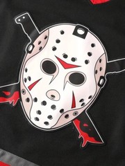 Friday The 13th Jason Voorhees Mask Hockey Jersey Movie Horror Black Size 3XL
