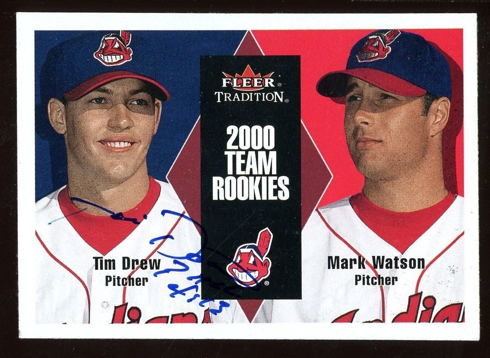 2000 Fleer TIM DREW Signed Card autograph AUTO INDIANS
