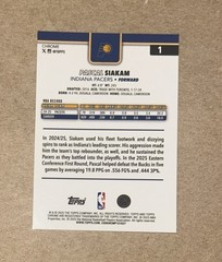2025-26 Topps Chrome Basketball Pascal Siakam Gold Card #1 #’d /50
