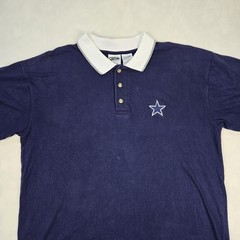 Vintage Dallas Cowboys Shirt Mens Large Blue NFL Football Polo The Edge 90s 1999
