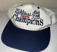 UConn Huskies Basketball 1999 NCAA National Champions Snapback Hat White Blue