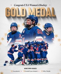 2026 U.S. WOMENS HOCKEY TEAM OLYMPIC GOLD MEDAL CHAMPIONS 12X15 PLAQUE