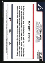2025 Topps Update Drake Baldwin RC #US113 Atlanta Braves