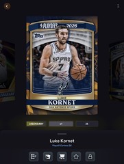 DIGITAL Topps NBA Collect Luke Kornet Playoff Contest Gold Legendary /25