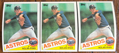 1985 Topps Nolan Ryan 3 Card Lot #760 Houston Astros HOF