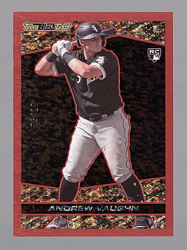 2021 Topps Update Andrew Vaughn Rookie RC Black Gold Red #BG17 05/10 White Sox