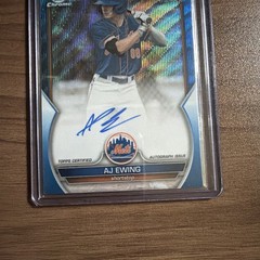 A J Ewing 2023 Bowman Chrome 1st Bowman Blue Ray wave Auto/150