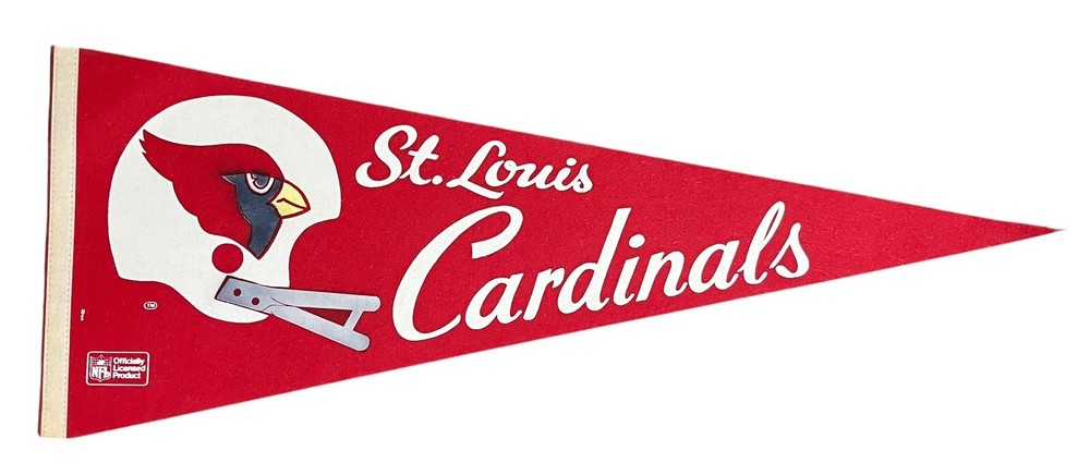 Vintage 1970&rsquo;s St Louis Cardinals Full Size 29&Prime; Football Helmet Pennant Old