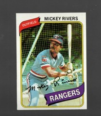 1980 Topps Baseball Mickey Rivers Texas Rangers #485 Near Mint or Better