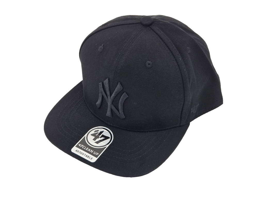 47 Blackout NY Yankees Adjustable Snapback Hat Baseball Classic Black Logo HT52