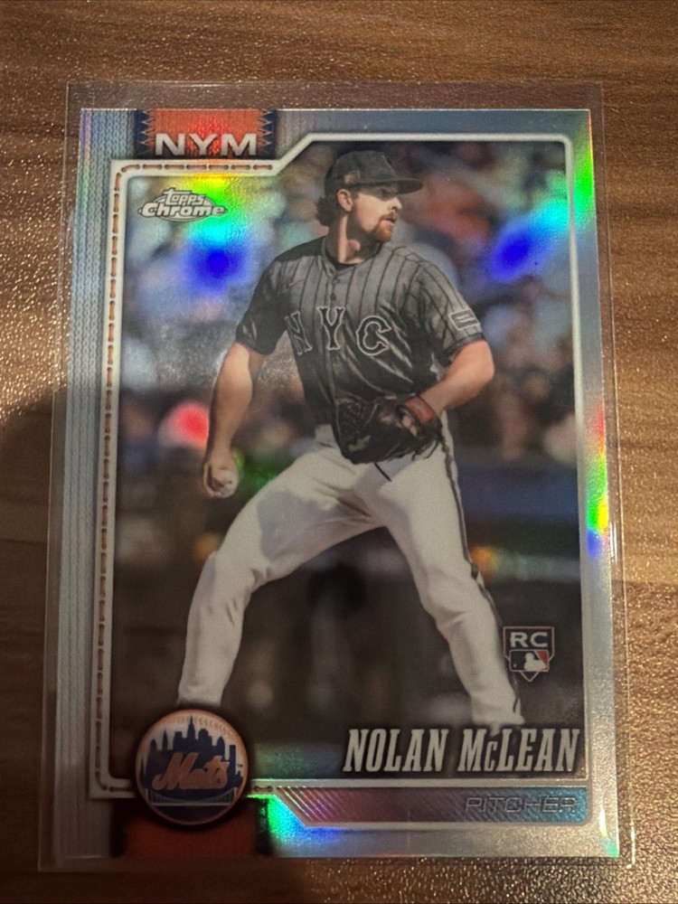 2026 Topps Chrome Nolan McLean #236 True Refractor RC New York Mets