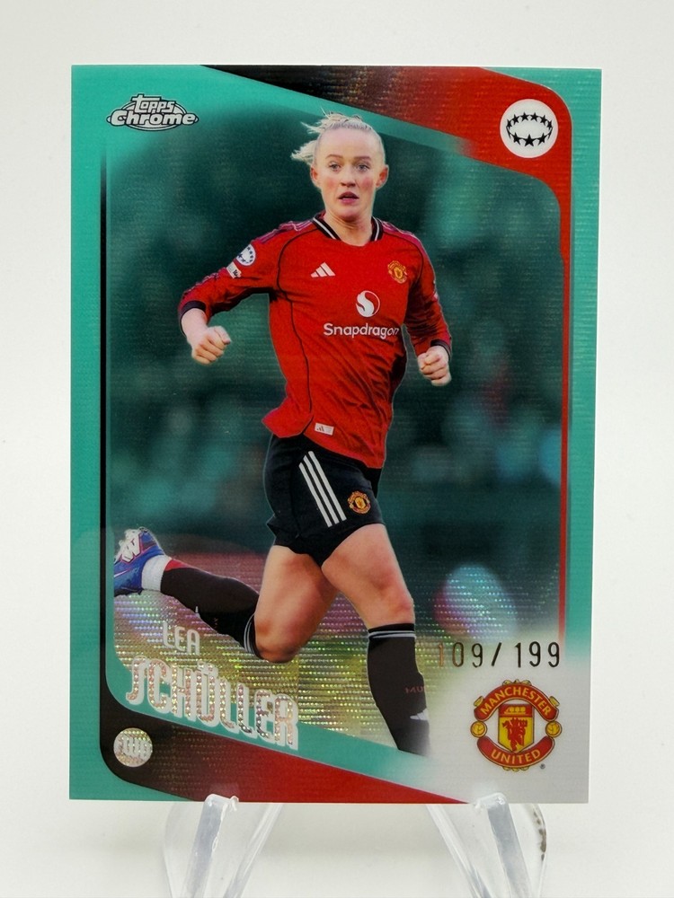 2025-26 Topps Chrome UEFA Women&rsquo;s LEA SCHULLER Aqua Wave /199 #66